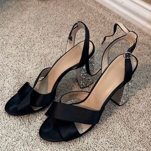 Marciano Black Heels with Crystal Block Heel